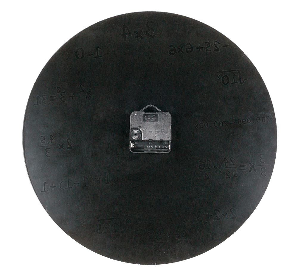 Black glass-Wall Clock, Mathematic,