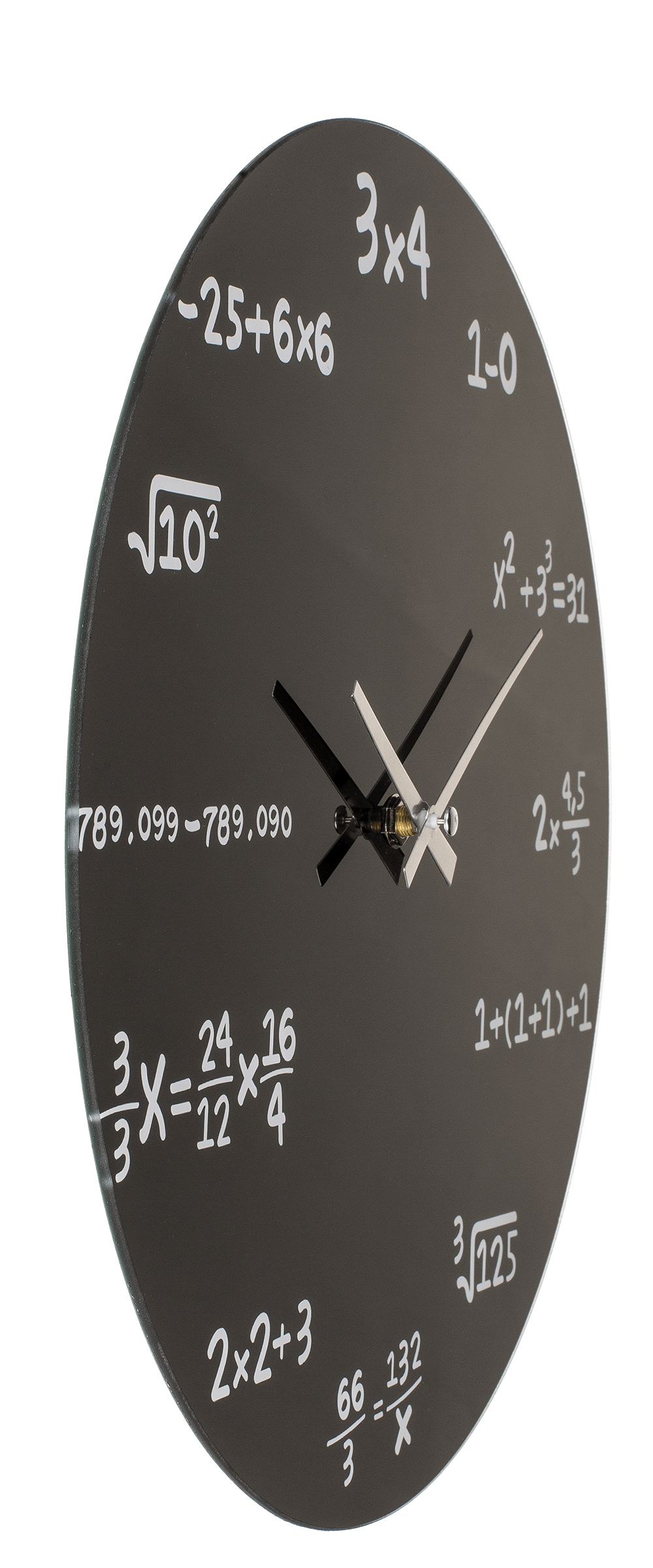 Black glass-Wall Clock, Mathematic,