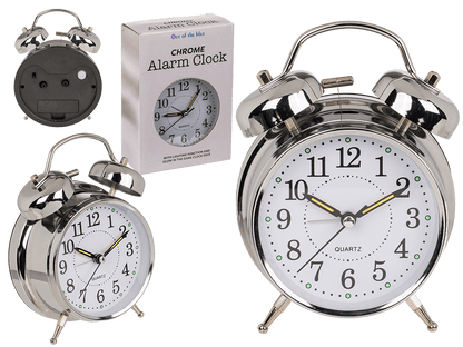 Metal Alarm Clock, Chrome,