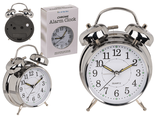 Metal Alarm Clock, Chrome,