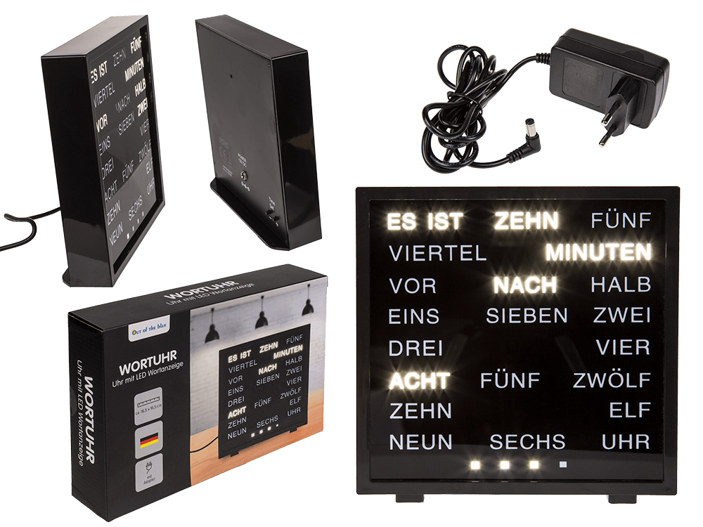 Clock with German words,