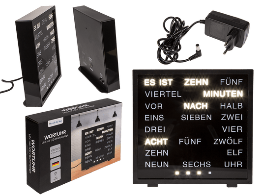 Clock with German words,