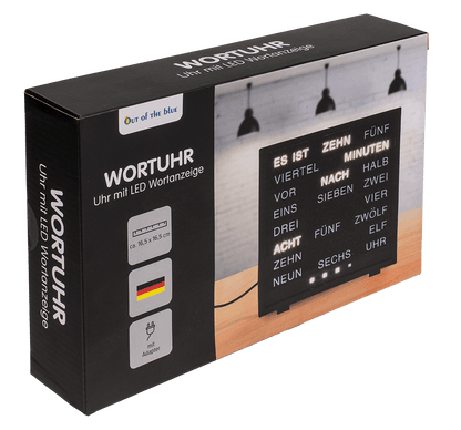 Clock with German words,