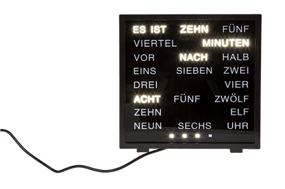Clock with German words,