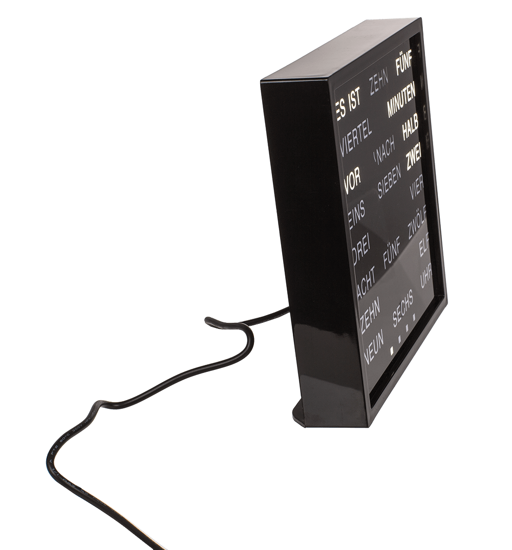 Clock with German words,