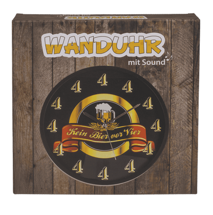 Wall clock with sound, Kein Bier vor 4,