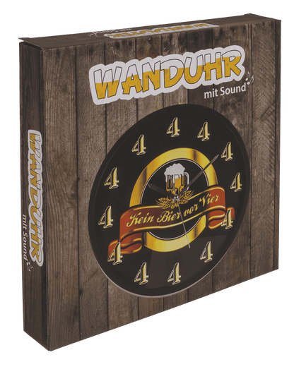 Wall clock with sound, Kein Bier vor 4,