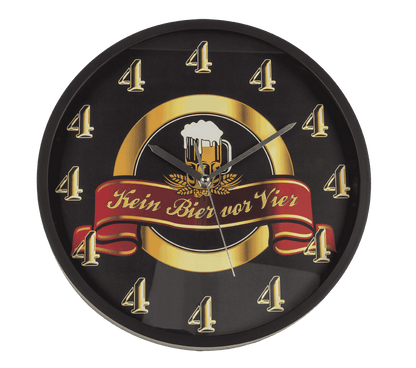Wall clock with sound, Kein Bier vor 4,