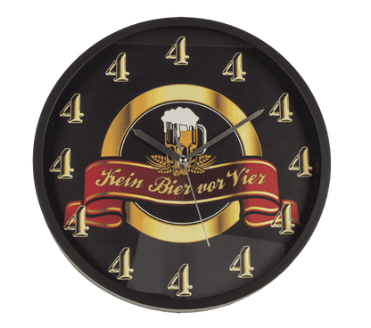 Wall clock with sound, Kein Bier vor 4,