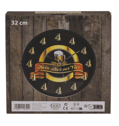Wall clock with sound, Kein Bier vor 4,