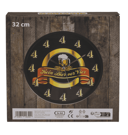 Wall clock with sound, Kein Bier vor 4,