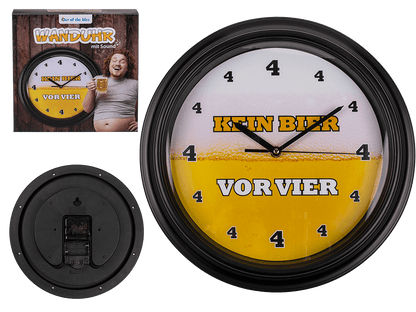 Wall clock with sound, Kein Bier vor 4,