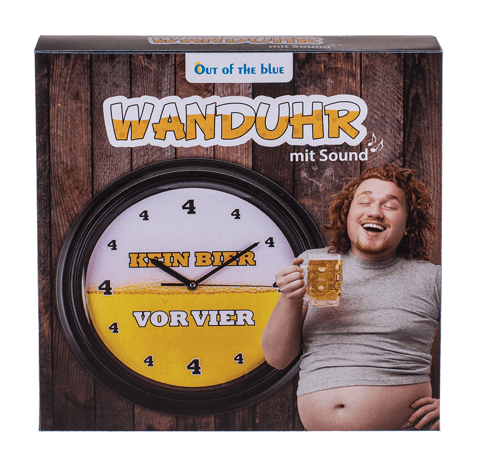 Wall clock with sound, Kein Bier vor 4,