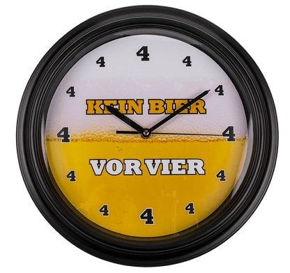 Wall clock with sound, Kein Bier vor 4,