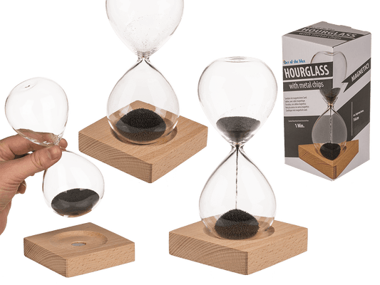 Sandglass, with magnetic sand,
