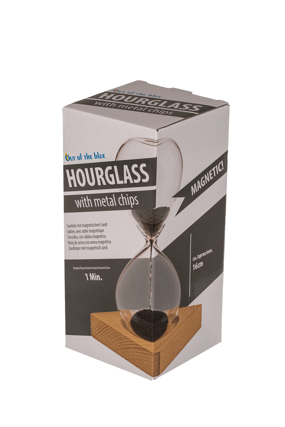 Sandglass, with magnetic sand,