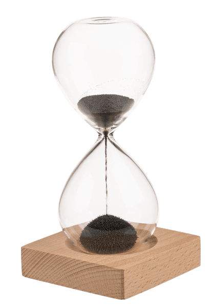 Sandglass, with magnetic sand,