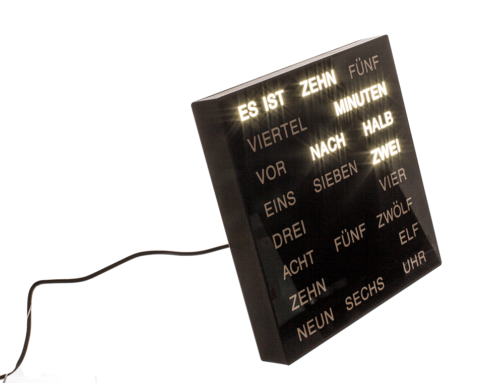 Clock with German words
