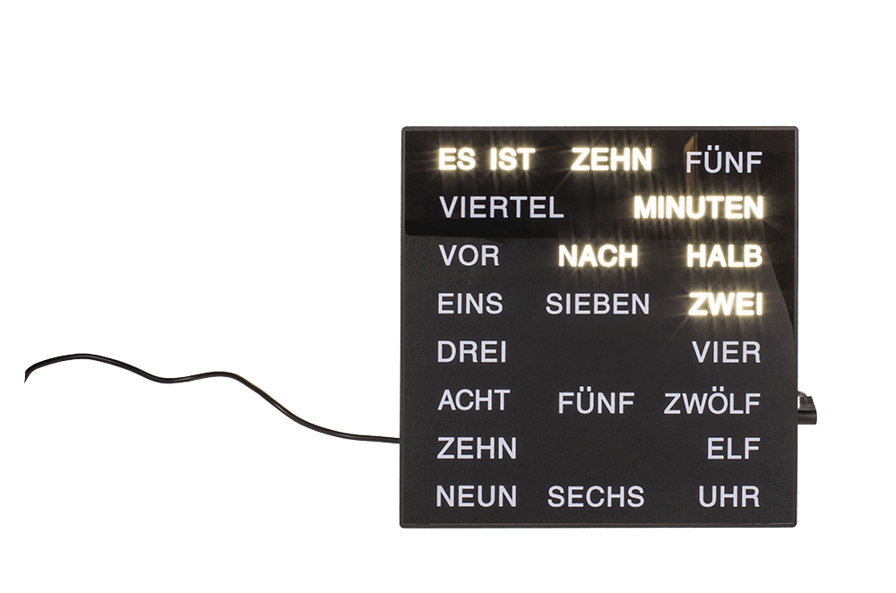 Clock with German words