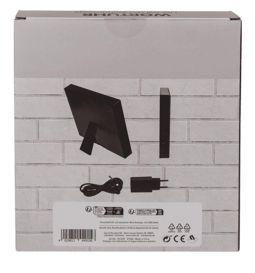 Clock with German words