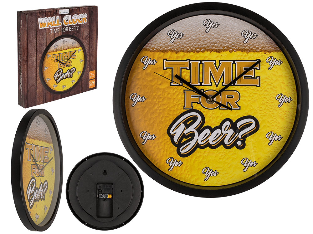 Wall clock, Time for Beer, D: ca. 29 cm,