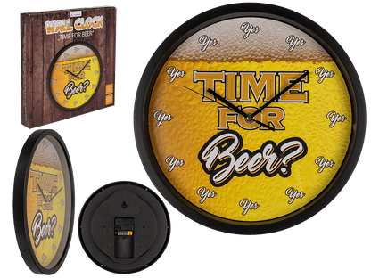 Wall clock, Time for Beer, D: ca. 29 cm,