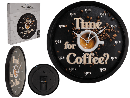 Wall clock, Time for Coffee, D: ca. 29 cm,