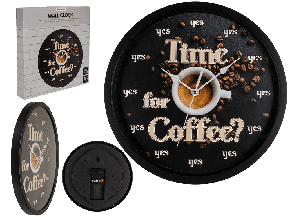 Wall clock, Time for Coffee, D: ca. 29 cm,