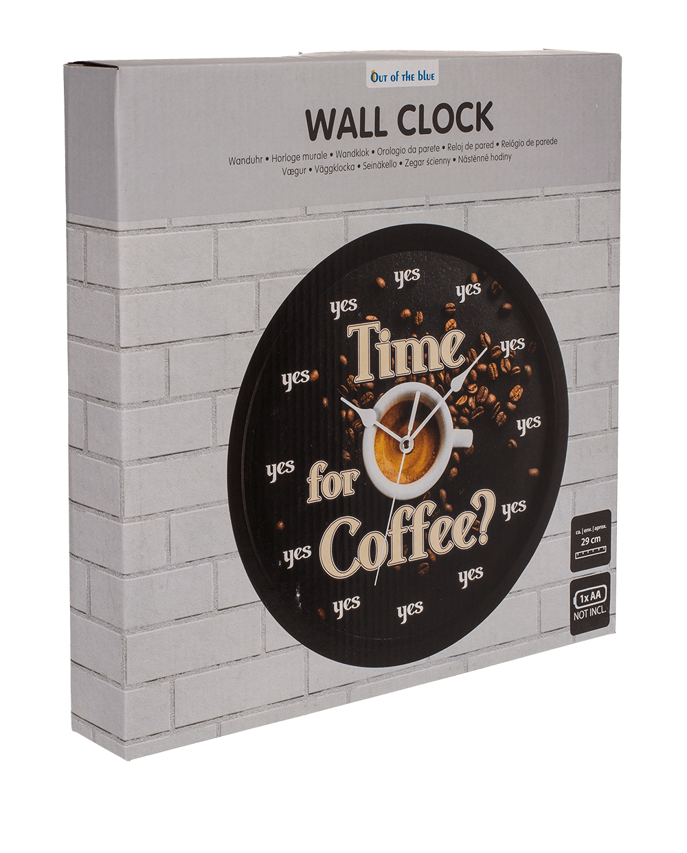Wall clock, Time for Coffee, D: ca. 29 cm,