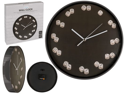 Wall clock, Dices, D: ca. 30,5 cm,