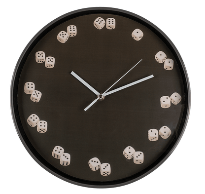Wall clock, Dices, D: ca. 30,5 cm,