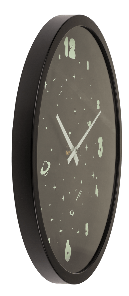 Wall clock, Space, glow in the dark,