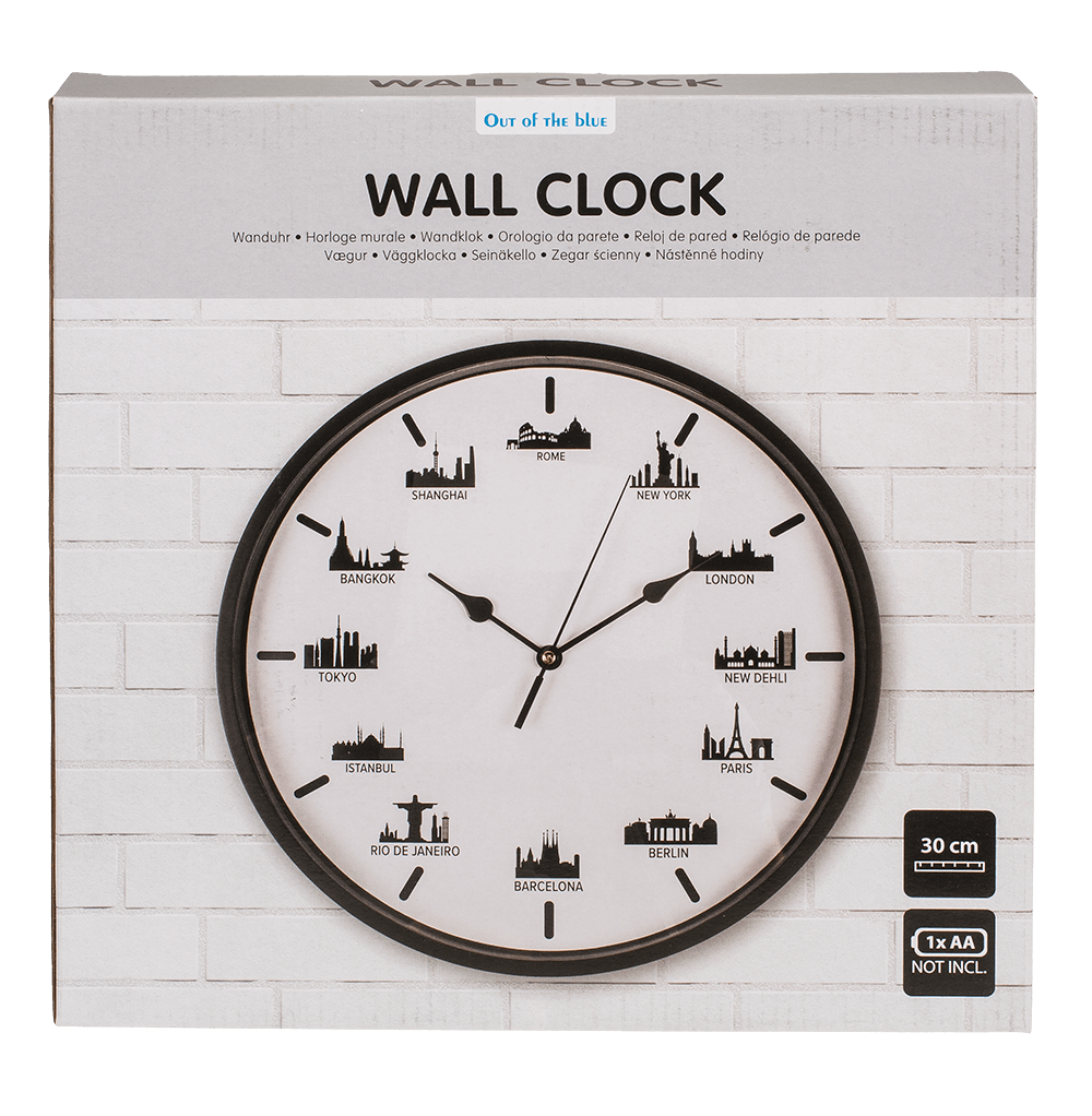 Wall clock, Skylines, 30 x 30 x 3,8 cm,