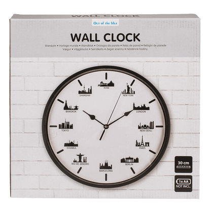 Wall clock, Skylines, 30 x 30 x 3,8 cm,