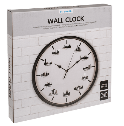 Wall clock, Skylines, 30 x 30 x 3,8 cm,