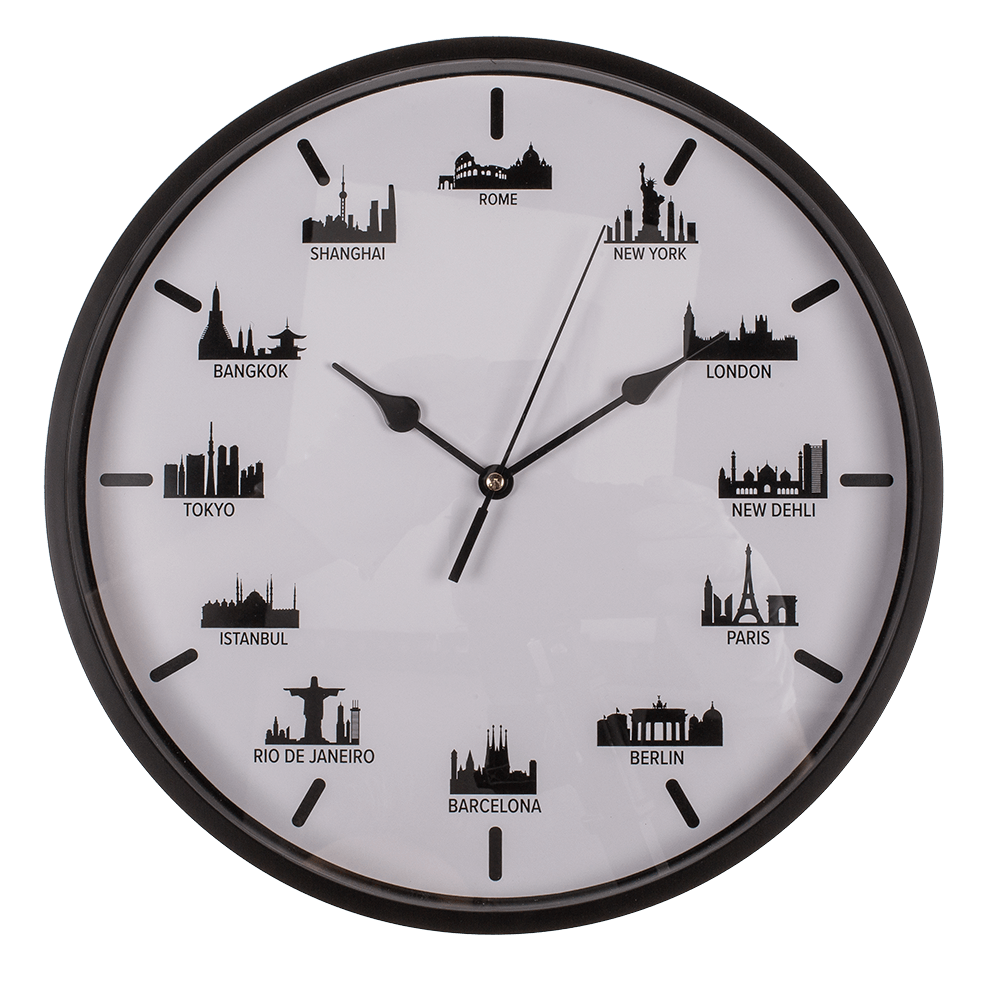 Wall clock, Skylines, 30 x 30 x 3,8 cm,