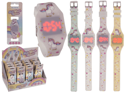 Kids watch, unicorn, with LED display,