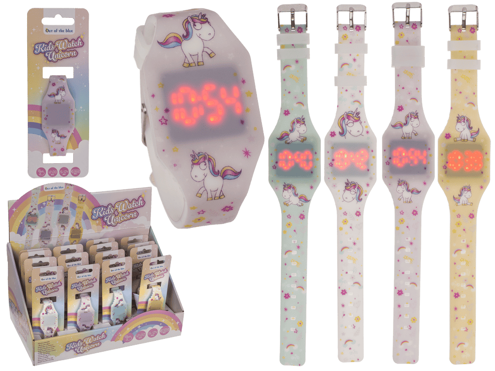 Kids watch, unicorn, with LED display,