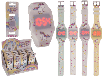Kids watch, unicorn, with LED display,