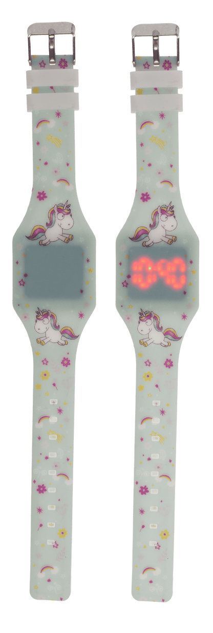 Kids watch, unicorn, with LED display,