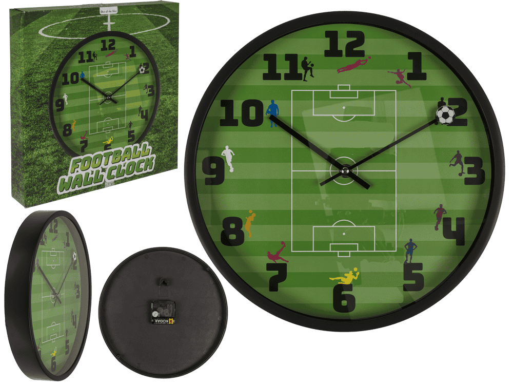 Wall clock, Football, 30 x 30 x 4,5 cm,