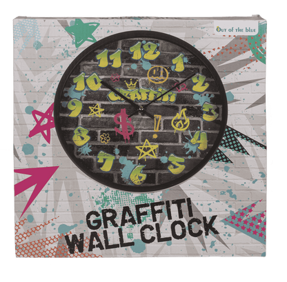 Wall clock, Graffiti, 30 x 30 x 4,5 cm,