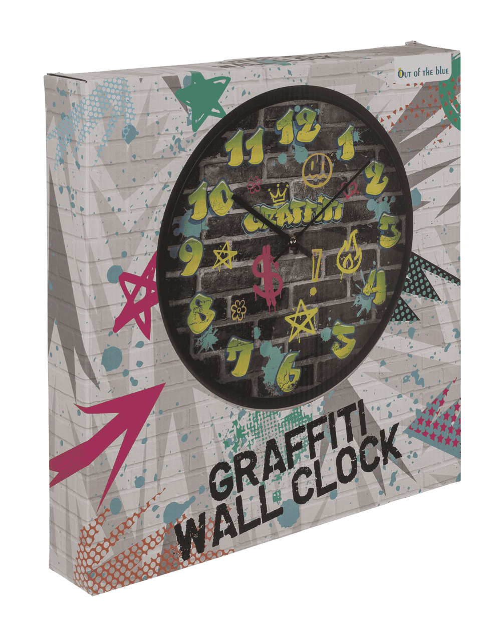 Wall clock, Graffiti, 30 x 30 x 4,5 cm,