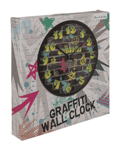Wall clock, Graffiti, 30 x 30 x 4,5 cm,