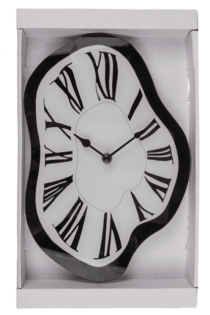 Glas wall clock, Melting Time, 22 x 33 x 4 cm,
