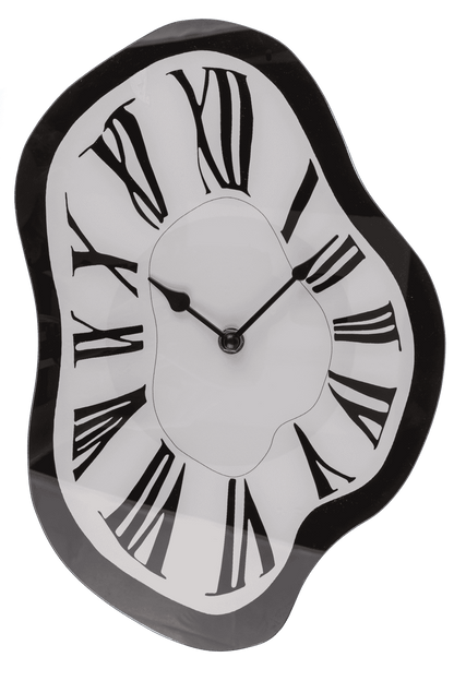 Glas wall clock, Melting Time, 22 x 33 x 4 cm,