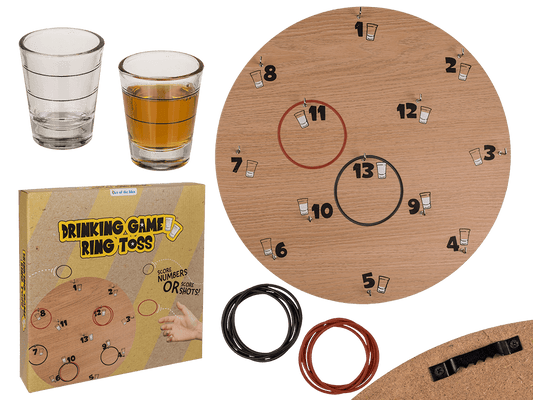 Drinking game, Ring Toss Game, approx. 30 cm,