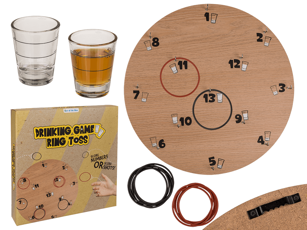 Drinking game, Ring Toss Game, approx. 30 cm,