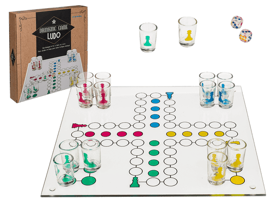 Ludo Drinking Game  with 16 glasses & 2 dices,