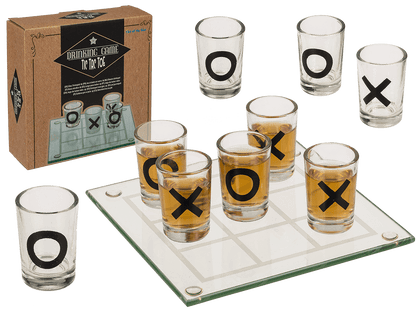 Glass drinking game, Tic Tac Toe with 9 glasses,